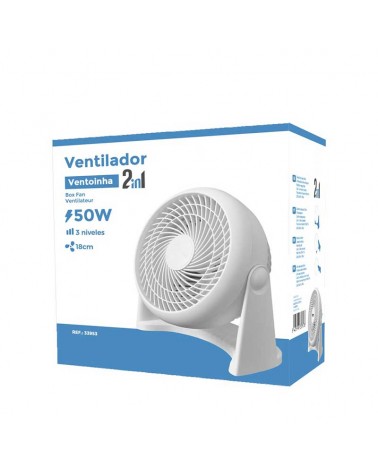 Ventilador de suelo y pared blanco 50W aspas 18cm