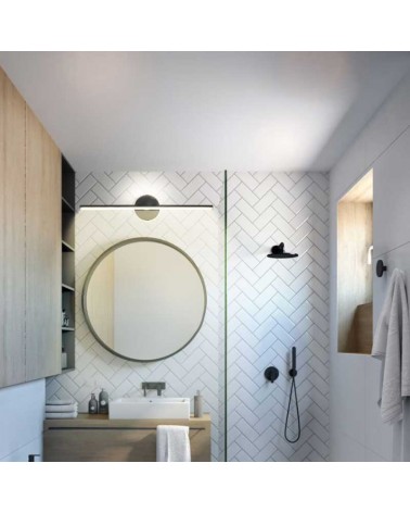 Bathroom wall light 60.8cm metal and acrylic black finish LED 10W 4000K IP44