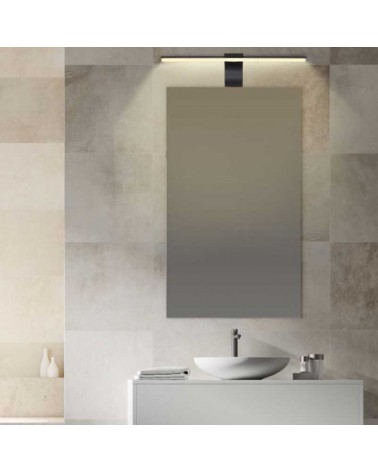 Aplique baño 60,8cm metal y acrílico acabado negro LED 10W 4000K IP44