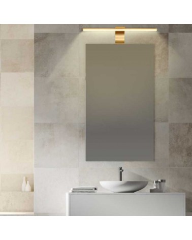 Aplique baño 60,8cm metal y acrílico acabado latón LED 10W 4000K IP44