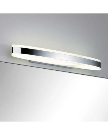 Aplique baño 50cm metal y acrílico acabado cromo y blanco LED 9W 3000K IP44