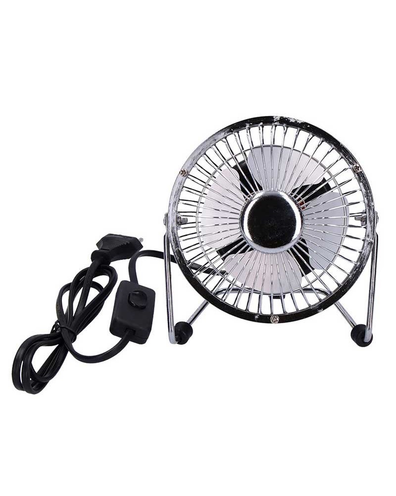 Mini Ventilador de mesa cromado 15W aspas Ø10cm