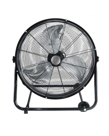 Ventilador de suelo industrial con ruedas negro 180W aspas Ø60cm