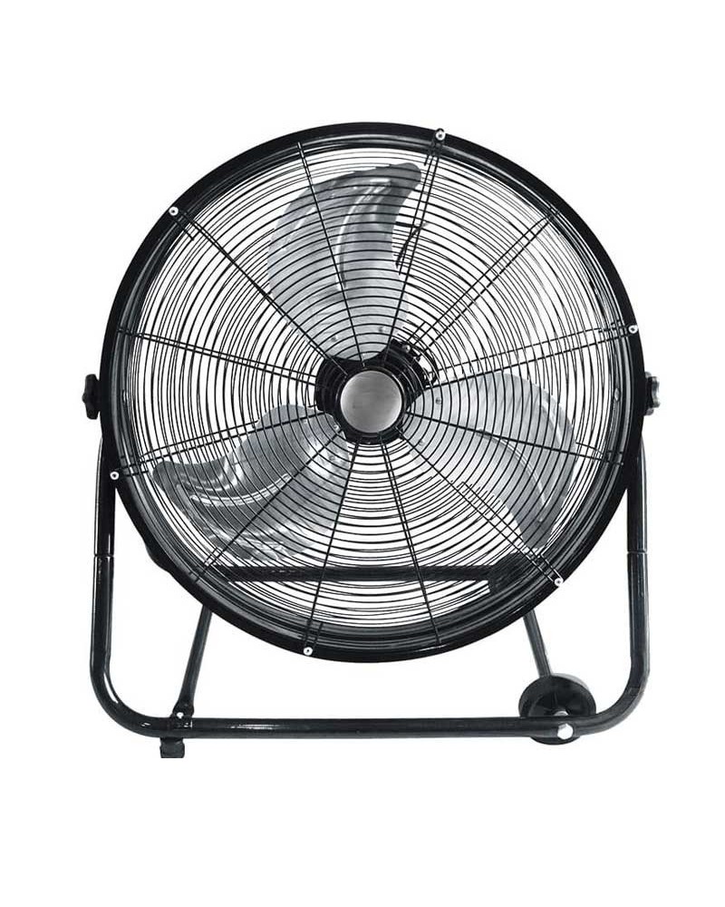 Ventilador de suelo industrial con ruedas negro 180W aspas Ø60cm