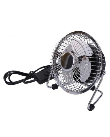 Mini Ventilador de mesa cromado 15W aspas Ø10cm