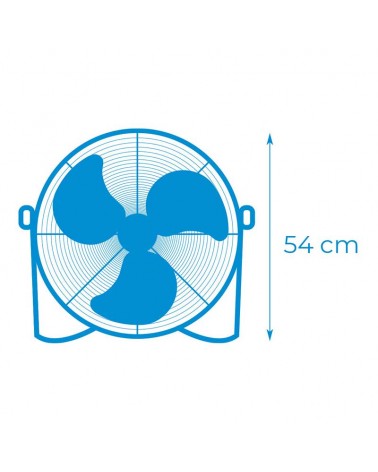 Black industrial floor fan 100W blades Ø45cm