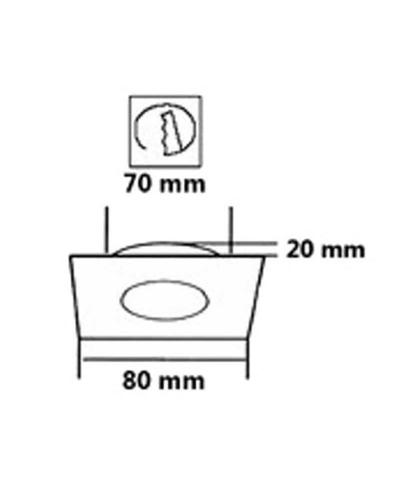 8cm Square Recessed ring 8cm square folding in satin nickel GU10
