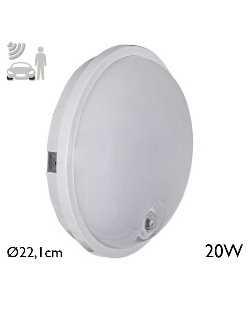 Outdoor wall light and ceiling light 22.1cm LED 20W 4000K IP65 124º with SENSOR