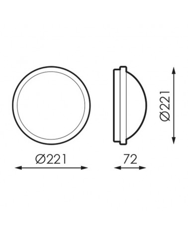 Outdoor wall light and ceiling light 22.1cm LED 20W 4000K IP65 124º with SENSOR