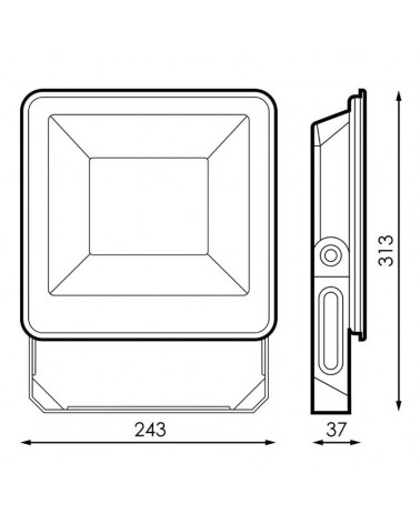Proyector de exteriores 24,3cm 100W 8839Lm IP65 5000K