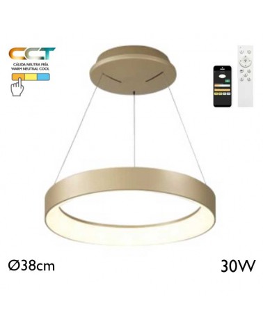 LED Ceiling lamp 38cm diameter 30W metal and acrylic CCT 2700K/4000K/5000K DIMMABLE with remote control and app