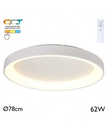 LED Ceiling light 78cm diameter 62W metal and acrylic CCT 2700K/4000K/5000K DIMMABLE with remote control