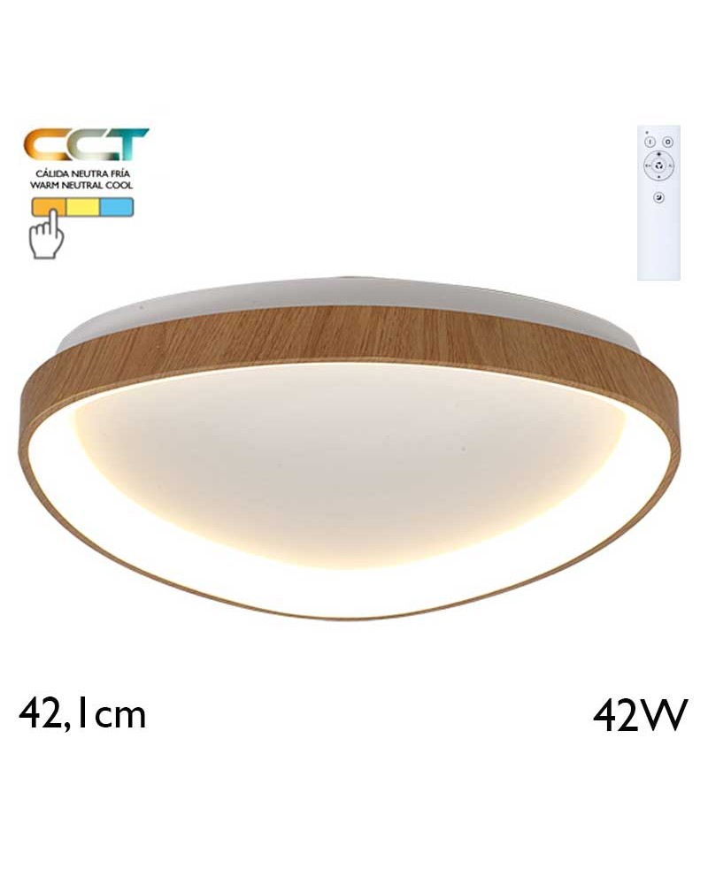 LED ceiling light, 42,1cm 42W metal and acrylic CCT 2700K/4000K/5000K DIMMABLE with remote control