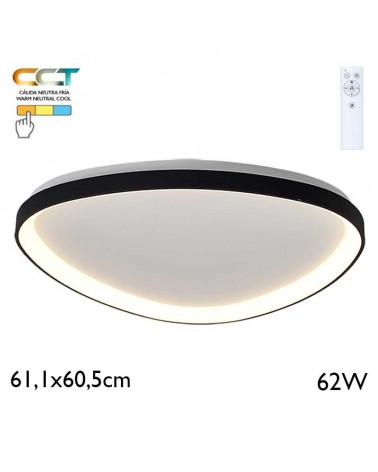 LED ceiling light, 61.1x60.5cm diameter 62W metal and acrylic CCT 2700K/4000K/5000K DIMMABLE with remote control