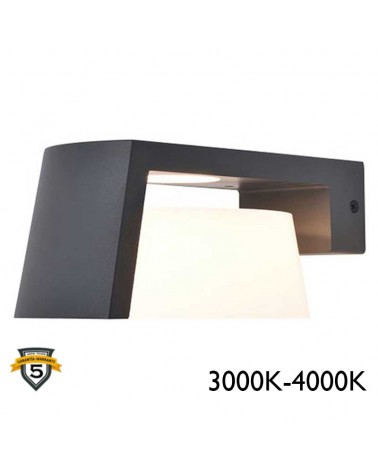 Dark grey outdoor wall light 21.7cm aluminum LED 11.1W SWITCH 3000K/4000K