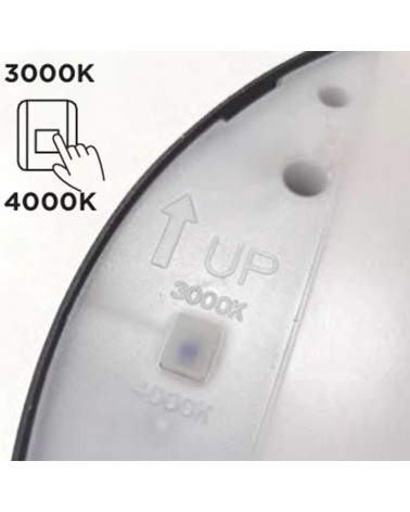 Plafón de techo para exterior gris oscuro 26cm de aluminio y PC LED 23,5W SWITCH 3000K/4000K