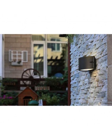 Aplique pared gris oscuro de exterior 24,9cm de aluminio E27