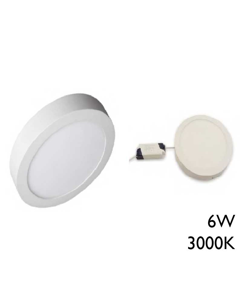 Plafón downlight LED 3000ºK 6W 12cm LED de superficie acabado blanco