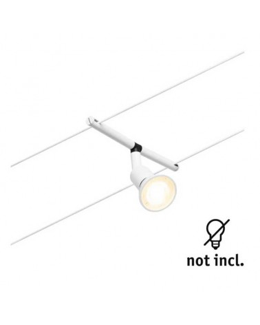 White or matt chrome spotlight GU5.3 max. LED 10W 12V for cable system