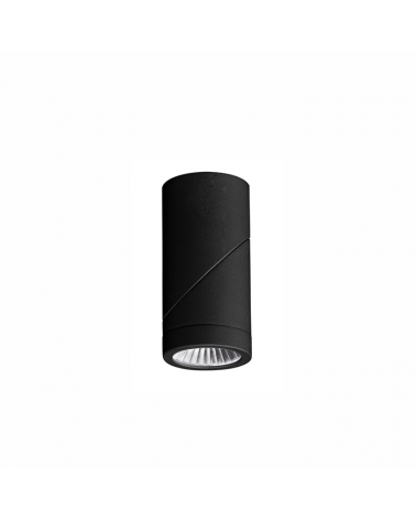 Cylinder wall and ceiling spotlight 6cm black colour LED 7W Aluminum tilting 355º 4000 K. 830 Lm.