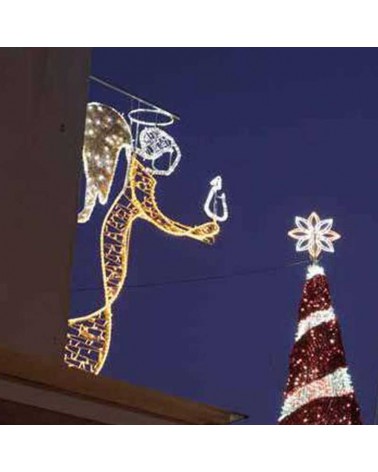 Christmas LED Angel with candle figure 1.29x2.39 meters suitable for outdoor