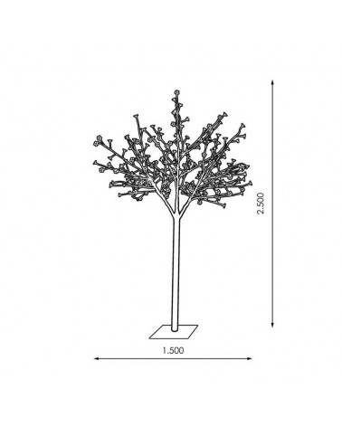Árbol de Invierno LED de 2,50 metros con 600 leds de luz blanca fría o cálida IP44 baja tensión 24V