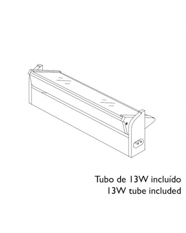 Screen for fluorescent tube included 13W T5 oscillating tekno 58.1cm