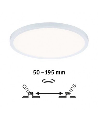 LED recessed downlight 23cms square white 16W 4000K for 50-195mm hole dimmable