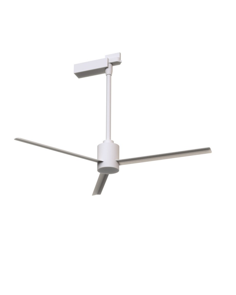 Ventilador de techo para carril trifásico blanco 7W con mando a distancia