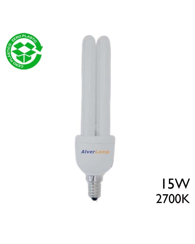 Bombilla bajo consumo 15W E14 2700K 750Lm