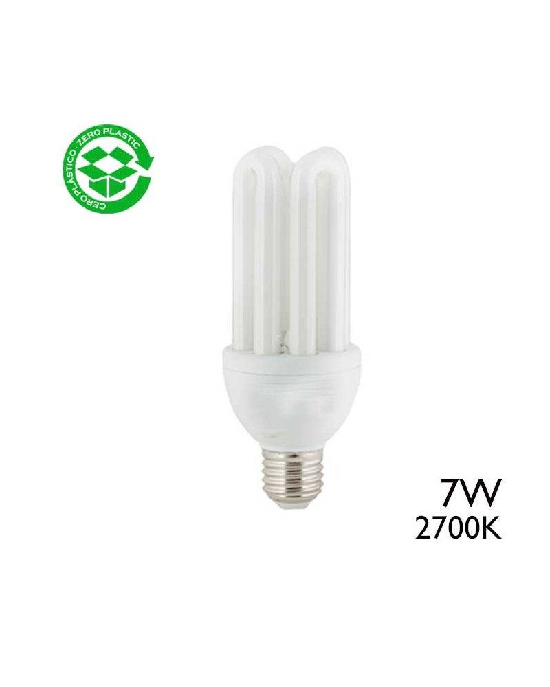 Bombilla bajo consumo 7W E27 2700K 350Lm