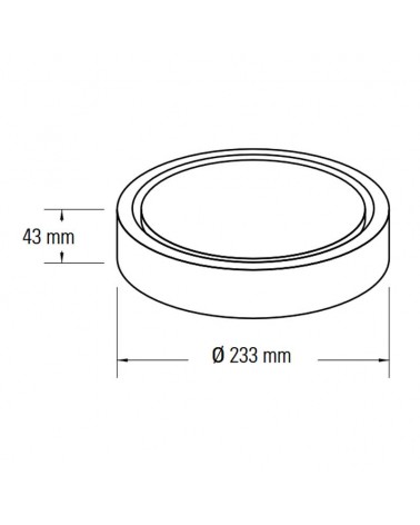 LED surface-mounted downlight, black, 30W, 23.3cm, LED, 4000K, 6000K