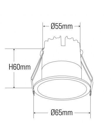 Downlight 7W LED 600Lm 4000K white color