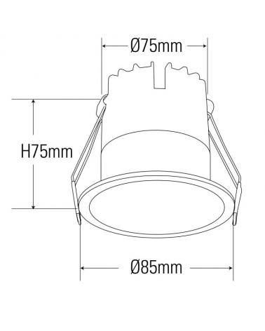 Downlight 12W 8.5cms LED 1000Lm 4000K white color