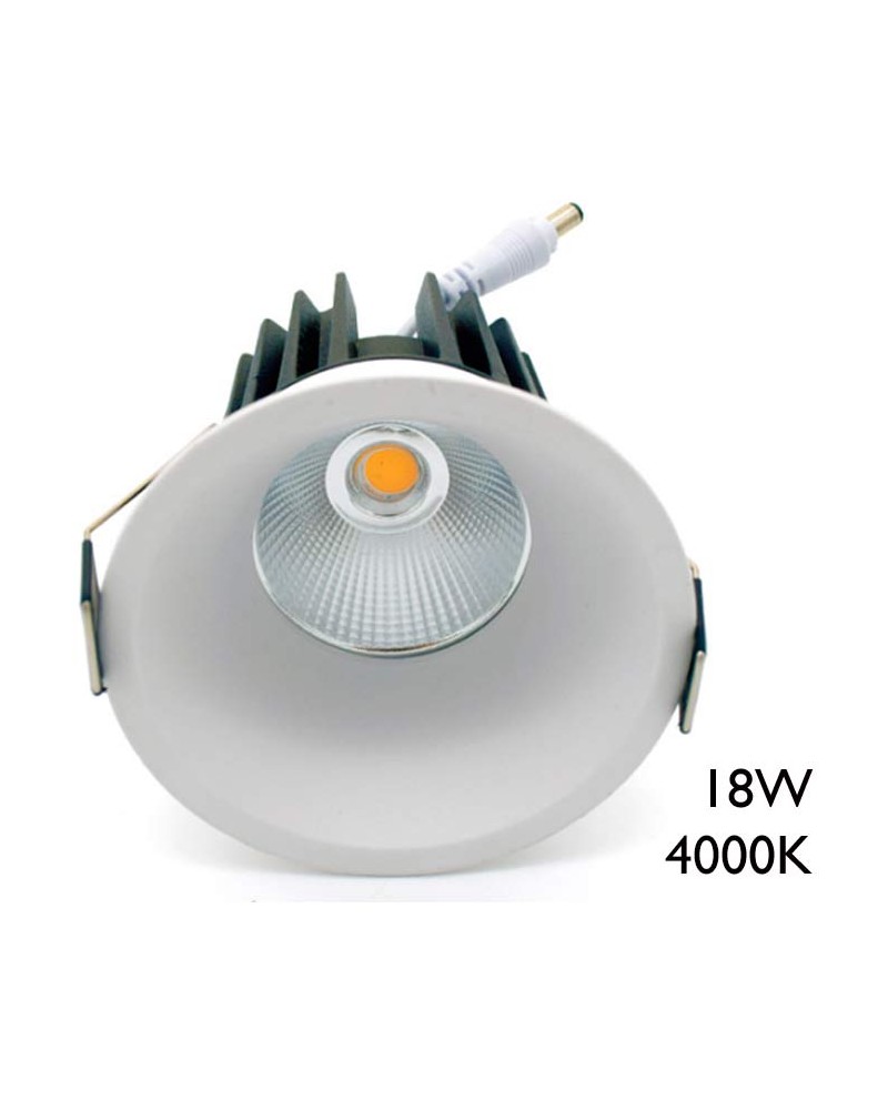 Downlight 18W 9cms LED 1550Lm 4000K white color
