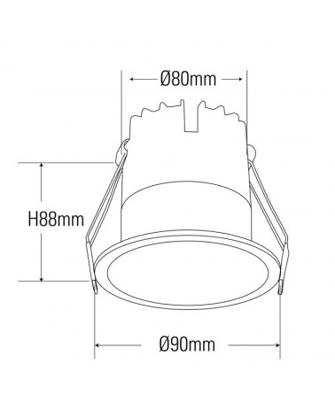 Downlight 18W 9cms LED 1550Lm 4000K white color