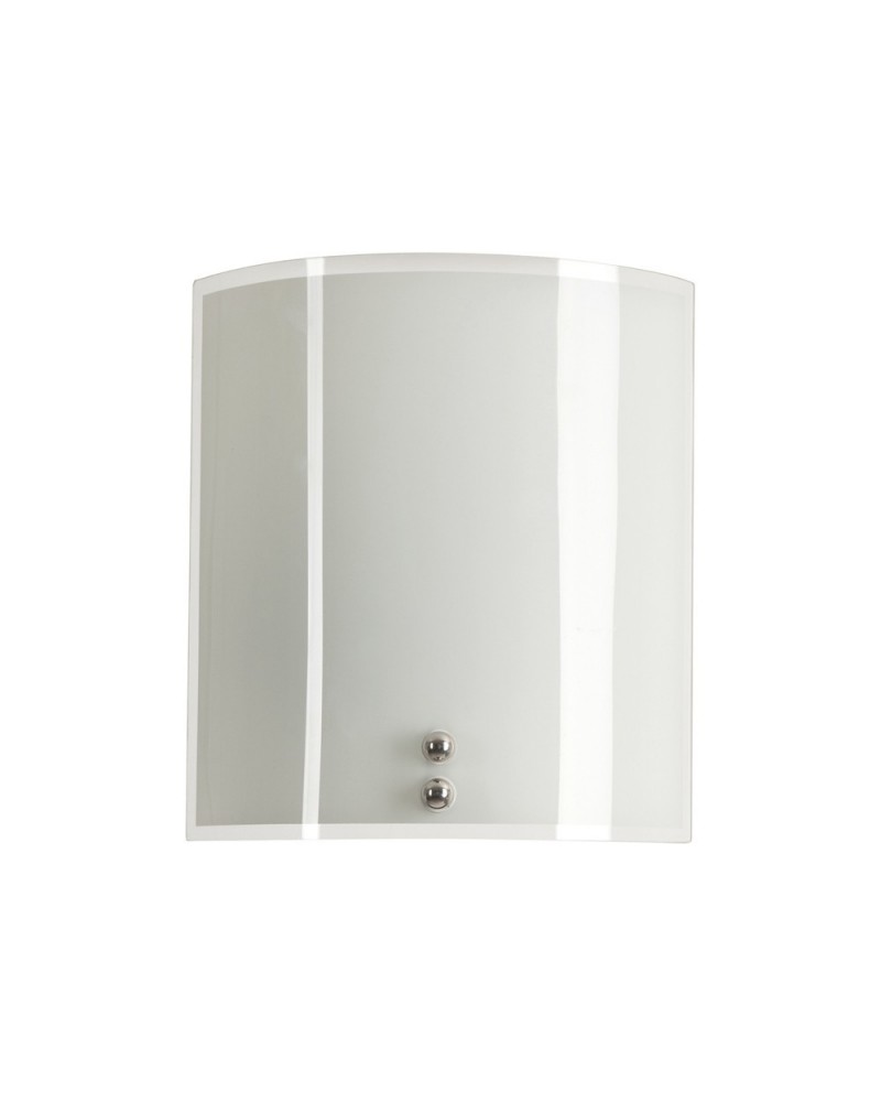 White curved printed glass wall light E27 max. 60W