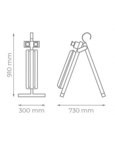 Pantalla para tubos LED 60cms portátil con 2 tomas Schuko IP65