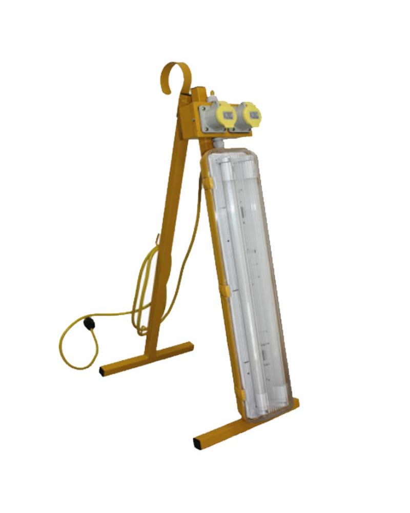 Pantalla para tubos LED 60cms portátil con 2 tomas Schuko IP65 PORTÁTIL 2X10W