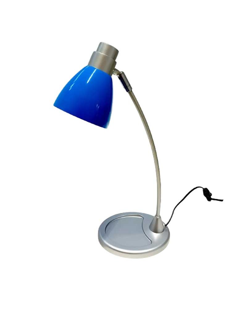 Flexo color azul 42,3cm de rosca E14 con cabezal orientable