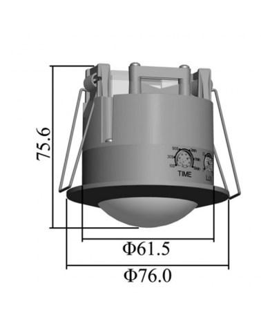 Black flush-mounted infrared presence sensor 220-240V