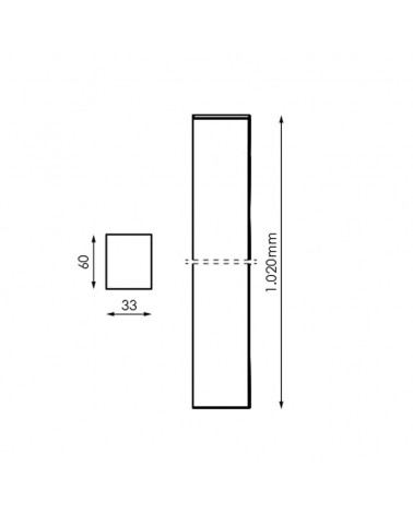 LED linear wall light 1020x33x60mm 4000º K 36W 3,060lm