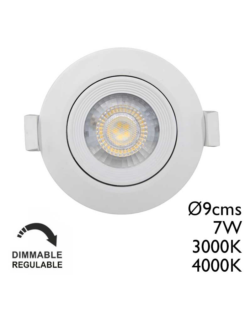 Ojo de buey LED 7W Blanco 9cm 3000K 4000K Regulable TRIAC