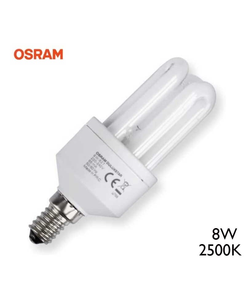 Bombilla OSRAM 2700K duluxstar lumilux 220V 8W 827 E14