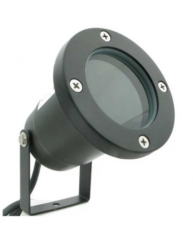 Foco estaca pincho para jardin de exterior aluminio 28cm de alto acabado negro GU10 IP65