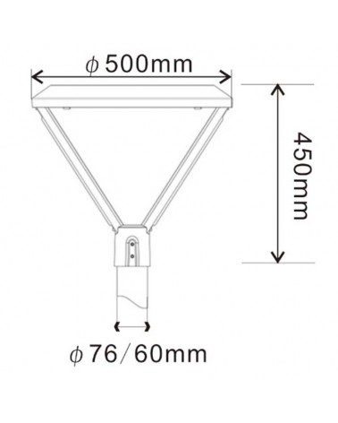 Farola vertical gris clara 40W - 0-10V 4000ºK placa lumiled PHILIPS 5200Lm