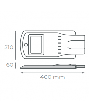 LED solar street light 21x40cm 20W 6000K with remote control