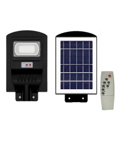 Farola solar LED 21x40cm 20W 6000K con mando a distancia