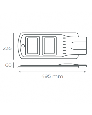 LED solar street light 23.5x49.5cm 40W 5000K with remote control