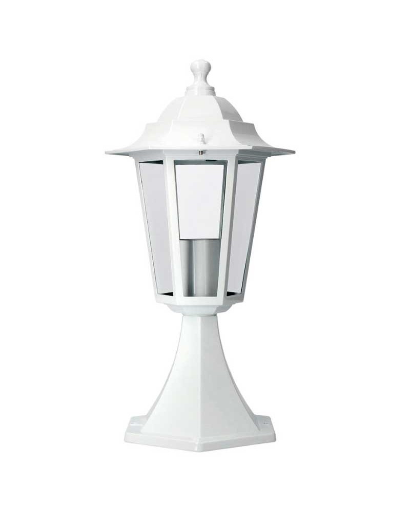 Classic white wall lantern 37.5 x Ø19.5 cm E27 aluminum and glass outdoor